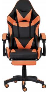 Ergonomická herní židle CLASSIC s podnožkou oranžová