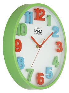 Designové plastové hodiny zelené MPM E01.4186