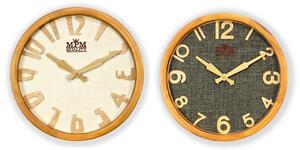 Dřevěné designové hodiny hnědé/světle hnědé MPM E07.3660.5051