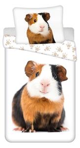 Bílé bavlněné dětské povlečení na jednolůžko 140x200 cm Guinea Pig – Jerry Fabrics