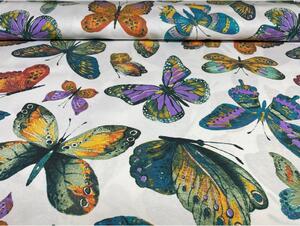 Dekorační látka Motýli, š. 140 cm