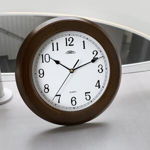 Dřevěné designové hodiny hnědé MPM E07P.3974.50