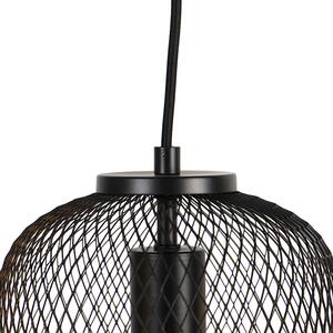 Průmyslová závěsná lampa černá 110 cm 3-světlo - Bliss Mesh