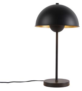 Retro stolní lampa černá se zlatem - Magnax
