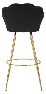 Sametová barová stolička Mauro Ferretti Lotos 55x53x110 cm, černá/zlatá