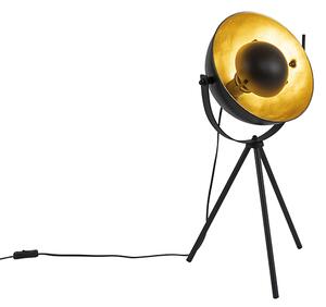 Stolní lampa černá se zlatým nastavitelným stativem 63,3 cm - Magnax