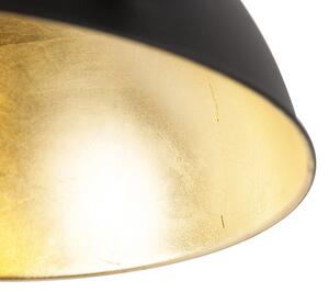 Průmyslové stropní svítidlo černé se zlatem nastavitelné - Magnax