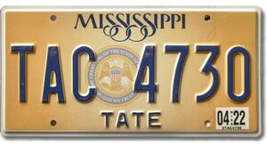 Americká SPZ Mississippi State Seal