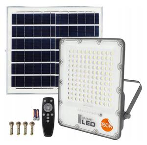 LED Stmívatelný solární reflektor LED/150W/3,2V 5000K 15000 mAh IP65 černá + DO