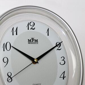 Designové plastové hodiny matně stříbrné MPM E01.2448