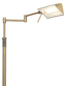 Designová stojací lampa bronzová včetně LED s dotykovým stmívačem - Notia