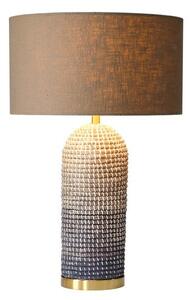Art deco stolní lampa Draconia s válcovou nohou z mořské trávy v ombré tónech a hnědým stínítkem 61 cm
