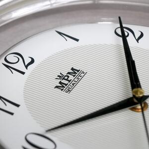 Designové plastové hodiny matně stříbrné MPM E01.2448