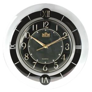 MPM Černé analogové kulaté hodiny MPM E01.2445 (MPM Černé analogové kulaté hodiny MPM E01.2445)