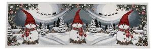 Vánoční gobelínový běhoun na stůl Sněhulák Chenille IT07