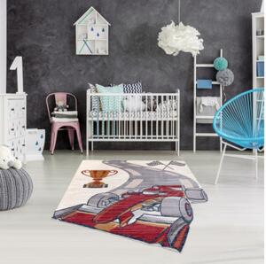 Koberec TOYS 75327 Formula 1 - krém / červený, fuchsie
