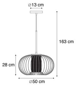Designová závěsná lampa zlatá s černou 50 cm - Marnie