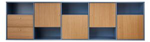 Nízká závěsná komoda v dekoru dubu v modro-přírodní barvě 220x61 cm Mistral – Hammel Furniture