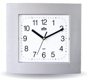 Hranaté plastové hodiny stříbrné MPM E01.2461