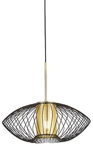 Designová závěsná lampa zlatá s černou 50 cm - Dobrado