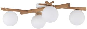 TK Lighting Sheron stropní světlo 4x6 W bílá-dřevo 5309