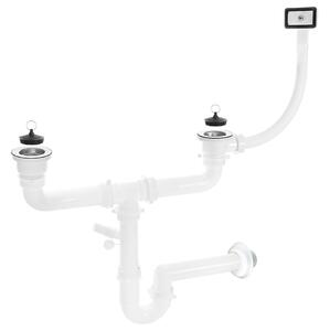 Kuchinox Kuchinox, sifon 2x2" s přepadem pro 2-komorový dřez, ocelová, LAV-OKS_B14T