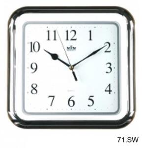 Hranaté plastové hodiny lesklé stříbrné MPM E01.2458
