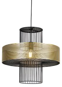 Designová závěsná lampa zlatá s černou 50 cm - Tess