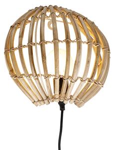 Venkovská nástěnná lampa bambus - Canna