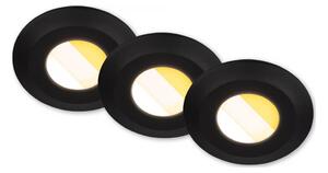 Briloner 7588035 -SADA 3xLED Koup podh svítidlo KLIRA 3xLED/4,9W/230V IP44 černá