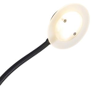 Moderní stojací lampa černá včetně LED s čtecím ramenem - Chala