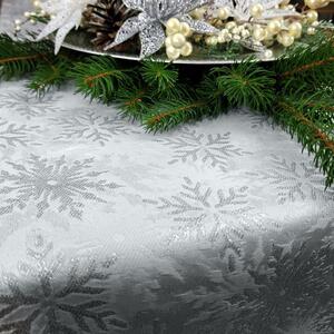 Vánoční běhoun na stůl se stříbrnými sněhovými vločkami