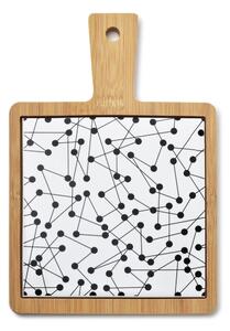 Mondex Servírovací prkénko MODERN KITCHEN 17x25 cm hnědá/bílá