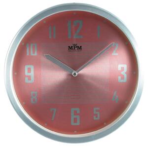 Designové kovové hodiny růžové/stříbrné MPM E04.2825