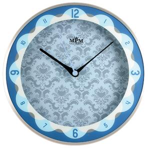 Designové kovové hodiny modré/stříbrné MPM E01.2525