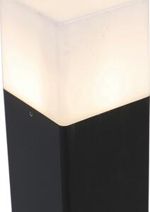 Stojící venkovní lampa černá s opálově bílým odstínem 70 cm - Dánsko