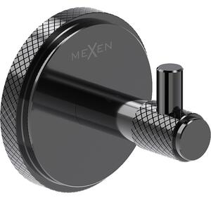 Mexen Gravo, nástěnný háček na ručníky, černá chrom, 70A93011-73