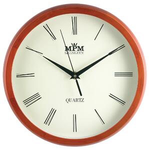 Dřevěné designové hodiny světle hnědé MPM E01.2471