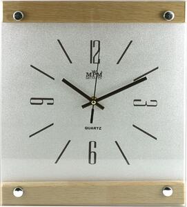 MPM Dřevěné skleněné nástěnné hodiny MPM E01.2511 (MPM Dřevěné skleněné nástěnné hodiny MPM E01.2511)