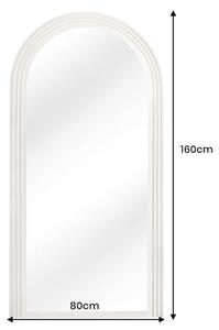 Moderní art deco závěsné zrcadlo Swan s klenutým rámem se čtyřvrstvým designem v bílé barvě 160 cm