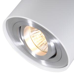 Moderní bodové svítidlo bílé a ocelové, otočné a sklopné - Rondoo up