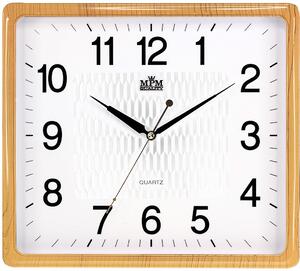 MPM Hranaté hodiny v imitaci dřeva (hnědé) MPME01.2929 (MPM Hranaté hodiny v imitaci dřeva (hnědé) MPME01.2929)