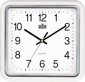 Hranaté plastové hodiny bílé MPM E01.2928