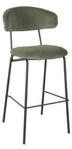 LABEL51 Zelená manšestrová barová židle Zack