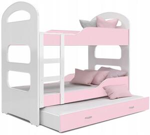 AJK - meble Patrová postel Dominik 3 190 x 80 cm + rošt a přistýlka ZDARMA