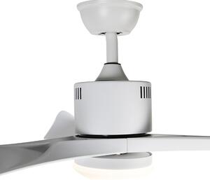 Stropní ventilátor bílý včetně LED a dálkového ovládání - Kolm