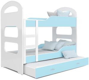 AJK - meble Patrová postel Dominik 3 190 x 80 cm + rošt a přistýlka ZDARMA