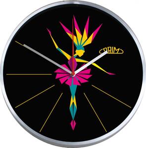 Designové nástěnné hodiny PRIM stříbrné MPM BALLERINA