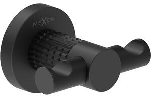 Mexen Triv, nástěnný dvojitý háček na ručníky, černá matná, 70A33012-70