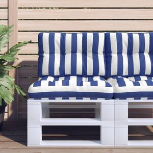 Poduška na palety modré a bílé pruhy 50 x 40 x 12 cm textil